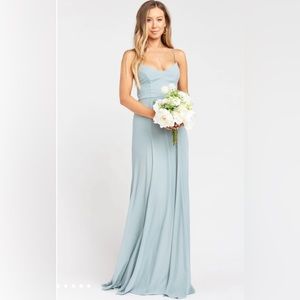 Show Me Your Mumu Bridesmaid Dress - Steel Blue Chiffon